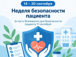 С 14 по 20 сентября 2026 года в России проходит Неделя, посвящённая безопасности пациентов и популяризации центров здоровья.